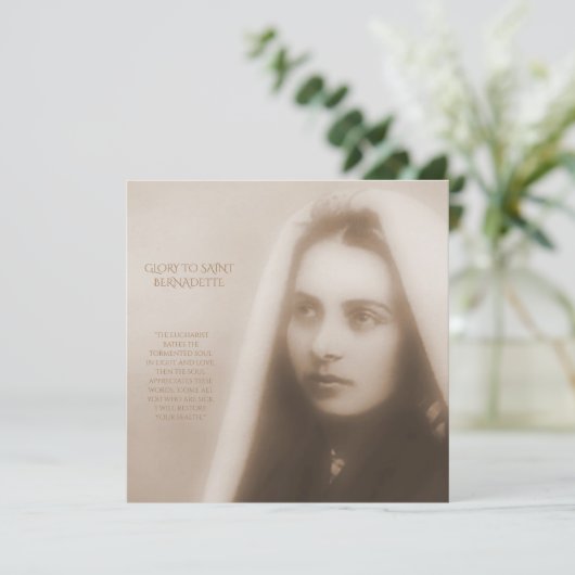 Glory naar Saint Bernadette Feestdagenkaart (Staand voorkant)