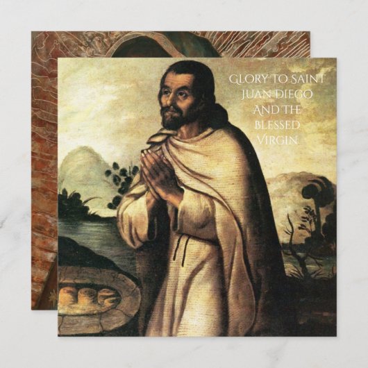 Glory naar Sint Juan Diego en de verslapte maagd Feestdagenkaart (Voorkant / Achterkant)