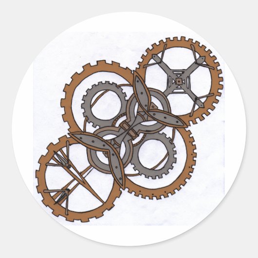 Glory of Gears Ronde Sticker (Voorkant)