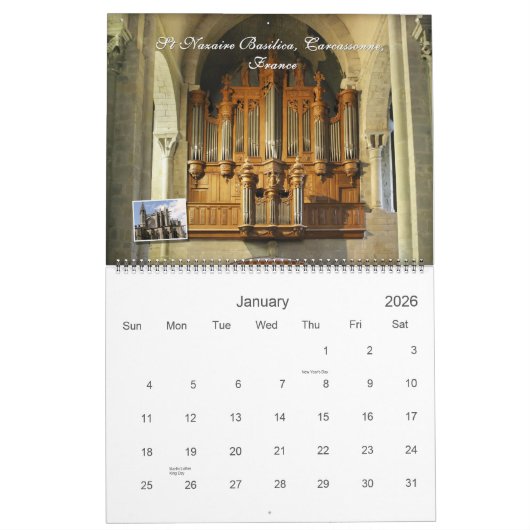 Glory of Pipe Organs Kalender (Jan 2026)