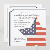Glory Patriotic Birthday Invitation Kaart (Voorkant / Achterkant)