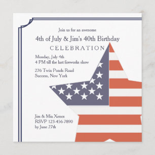 Glory Patriotic Birthday Invitation Kaart