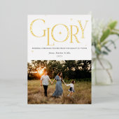 Glory Religieus Kerstontwerp Wit Folie Feestdagenkaart (Staand Voorkant)