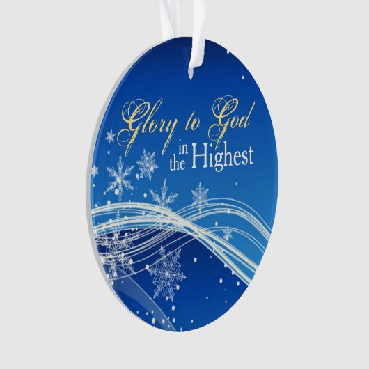 Glory to God Blue Skies Personalized Ornament (voorkant)