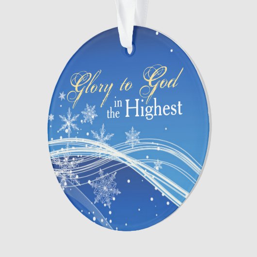 Glory to God Blue Skies Personalized Ornament (voorkant)