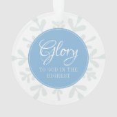 Glory to God Blue Tree Photo Card Ornament (achterkant)