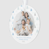 Glory to God Blue Tree Photo Card Ornament (voorkant)