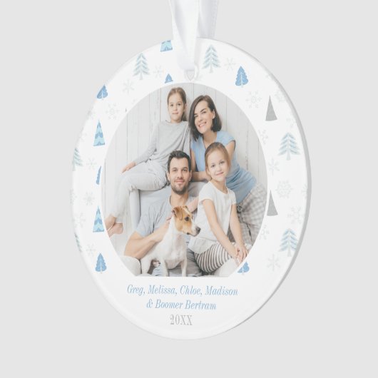 Glory to God Blue Tree Photo Card Ornament (voorkant)