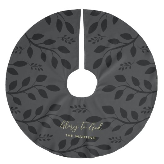 Glory to God Botanical KerstBlack Kerstboom Rok (Voorkant)