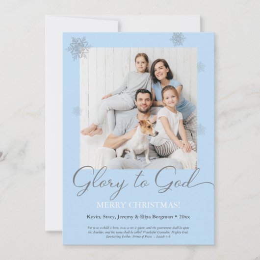Glory to God Custom Foto Flat Holiday Kaart (Voorkant)