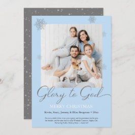 Glory to God Custom Foto Flat Holiday Kaart