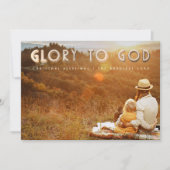 Glory to God Faux Gold Religieuze kerstfoto Feestdagenkaart (Voorkant)