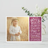 Glory to God Foto met kerstkaart | Plum (Staand voorkant)