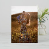 Glory to God Hand lettering Photo Folie Feestdagenkaart (Staand Voorkant)