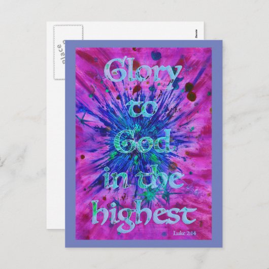 'Glory to God in the Highest' Bijble christmas art Feestdagenkaart (Voorkant / Achterkant)
