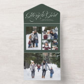 Glory to God kerstfoto collage groene vakantie All In One Uitnodiging (Binnen)