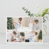 Glory to God Label Religious Multiple Photo Feestdagenkaart (Staand voorkant)