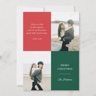 Glory to God Luke 2:14 Bible Christmas Photo Card Feestdagenkaart