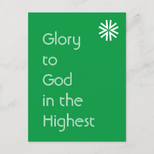 Glory to God - Luke 2:14 (KJV) - Green Holiday Briefkaart