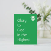 Glory to God - Luke 2:14 (KJV) - Green Holiday Briefkaart (Staand voorkant)