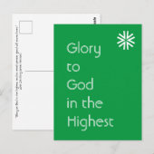 Glory to God - Luke 2:14 (KJV) - Green Holiday Briefkaart (Voorkant / Achterkant)