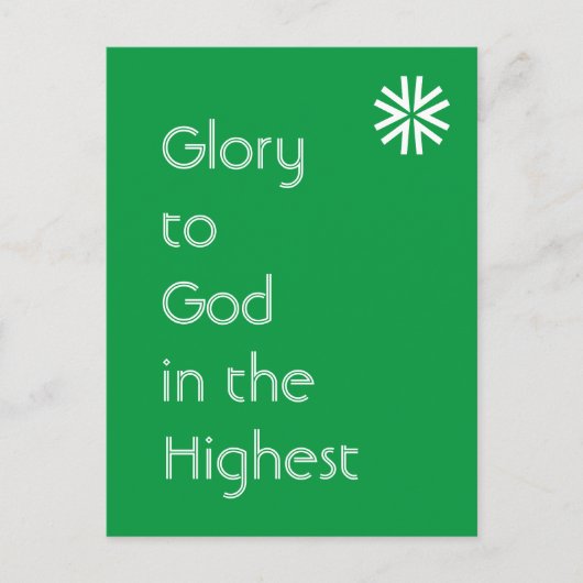 Glory to God - Luke 2:14 (KJV) - Green Holiday Briefkaart (Voorkant)