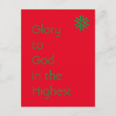 Glory to God - Luke 2:14 (KJV) - Rood en Groen Feestdagenkaart (Voorkant)