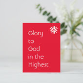Glory to God - Luke 2:14 (KJV) - Rood en Wit Feestdagenkaart (Staand voorkant)