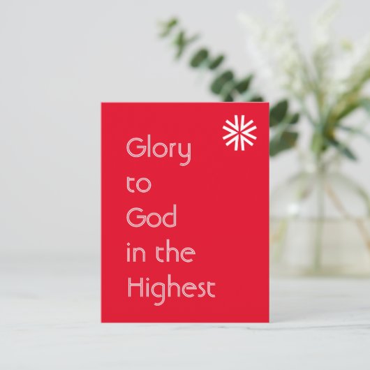 Glory to God - Luke 2:14 (KJV) - Rood en Wit Feestdagenkaart (Staand voorkant)