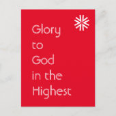 Glory to God - Luke 2:14 (KJV) - Rood en Wit Feestdagenkaart (Voorkant)