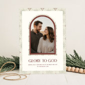 Glory To God Modern Religious Arch Photo Christmas Feestdagenkaart