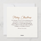 Glory to God Nativity Gold Religious Christmas Feestdagenkaart (Achterkant)