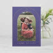 Glory to God Paarse Gold Stars Feestdagenkaart (Staand voorkant)