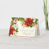 Glory to God Poinsettia Christmas with Rosary Inte Feestdagen Kaart (Voorkant)