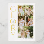 Glory to God Religieuze kerstfeestdag Folie Kaart (Voorkant)