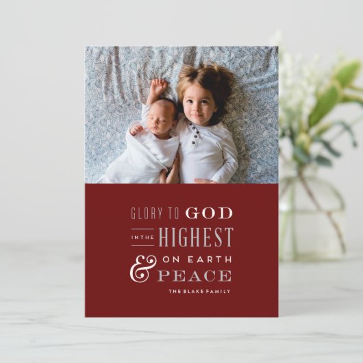 Glory to God Religieuze kerstkaart (Staand voorkant)