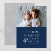 Glory to God Religieuze kerstkaart (Voorkant / Achterkant)