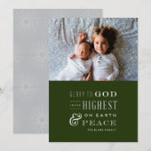 Glory to God Religieuze kerstkaart (Voorkant / Achterkant)