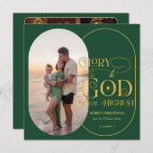 Glory to God Religious 2 Fotoscript Christelijk Feestdagenkaart (Voorkant / Achterkant)