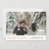 Glory to God Religious Christmas Photo Card Feestdagenkaart (Voorkant)