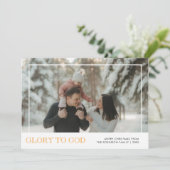 Glory to God Religious Christmas Photo Card Feestdagenkaart (Staand voorkant)
