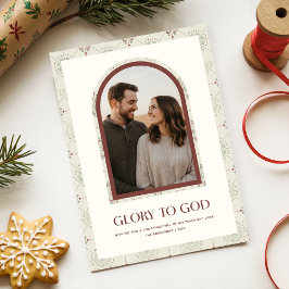 Glory To God Religious Family Arch Photo Christmas Feestdagenkaart