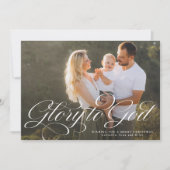 Glory to God religious two photo elegant Christmas Feestdagenkaart (Voorkant)