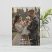 Glory to God schattige familie foto kerstkaart  (Staand voorkant)