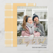 Glory to God Script Kerstmis Mustard Pset Foto Feestdagenkaart (Voorkant / Achterkant)