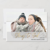 Glory to God Script Kerstmis Mustard Tartan Feestdagenkaart (Voorkant)