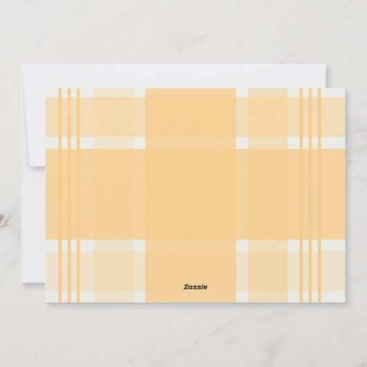 Glory to God Script Kerstmis Mustard Tartan Feestdagenkaart (Achterkant)