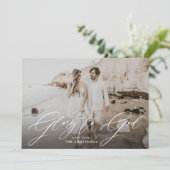 Glory to God Script Overlay Religieuze Foto Feestdagenkaart (Staand voorkant)