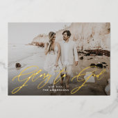 Glory to God Script Overlay Religieuze Foto Folie Feestdagenkaart (Voorkant)