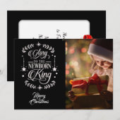 Glory to /Kerstcitaat/2-vormige Kaart/zwart Feestdagenkaart (Voorkant / Achterkant)